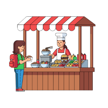 Street food vendors, hawkers, and petty food businesses