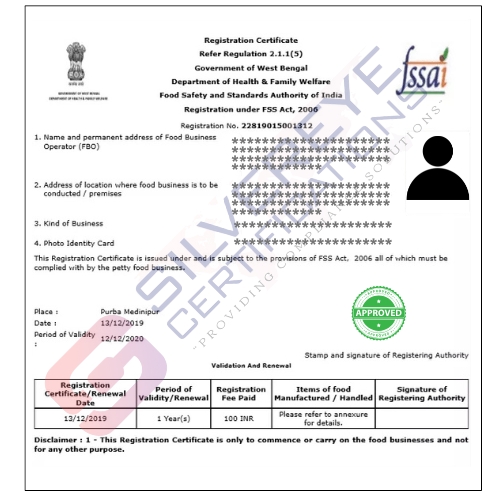 Documents Required for FSSAI/FOSCOS Registration